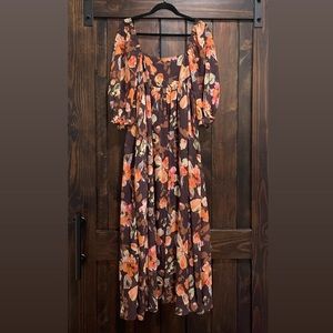 Orange/Brown Floral Dress